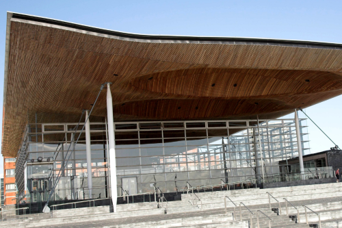 Outside view of the Senedd
