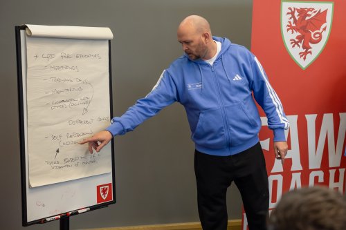 Rob Franklin presents to coaches.