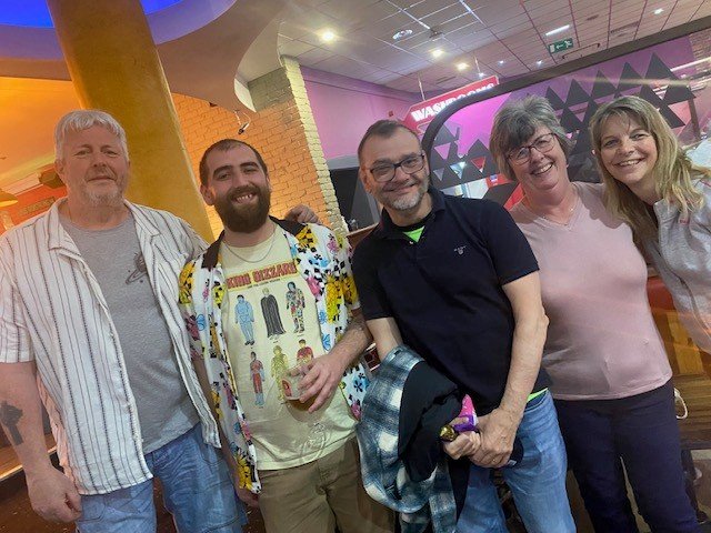 The catering team at bowling.