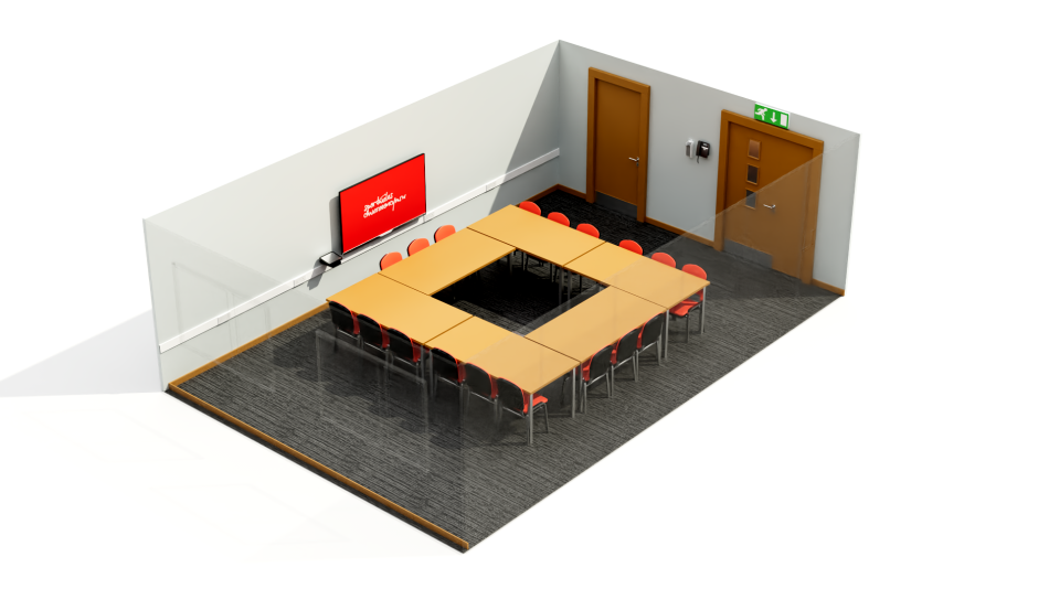 Bute 2 set up in boardroom layout