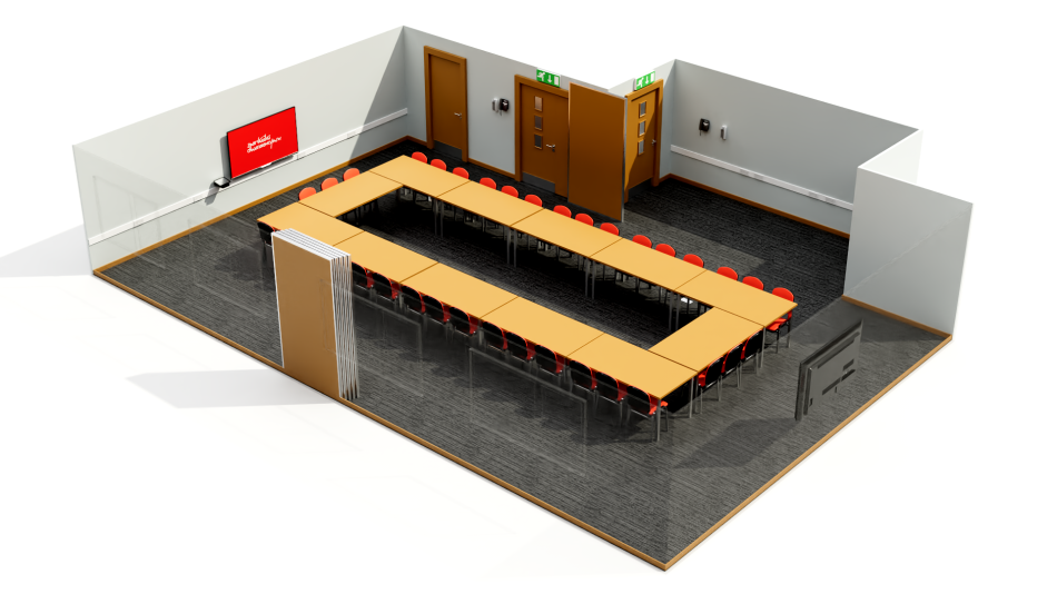 Bute suite set up in boardroom layout