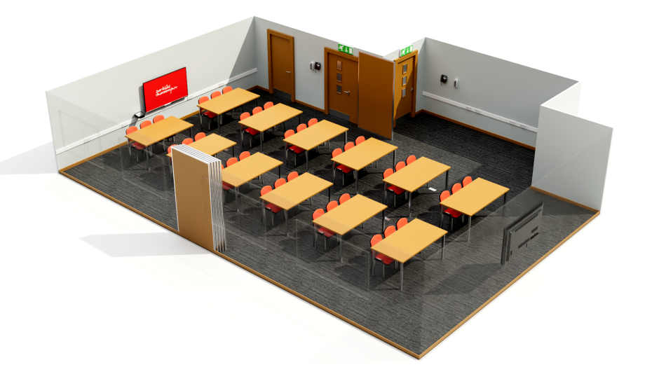Bute suite set up in classroom layout