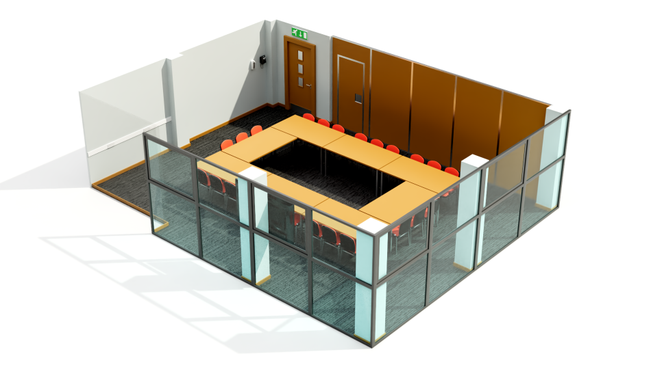 Sophia 1 set up in boardroom layout