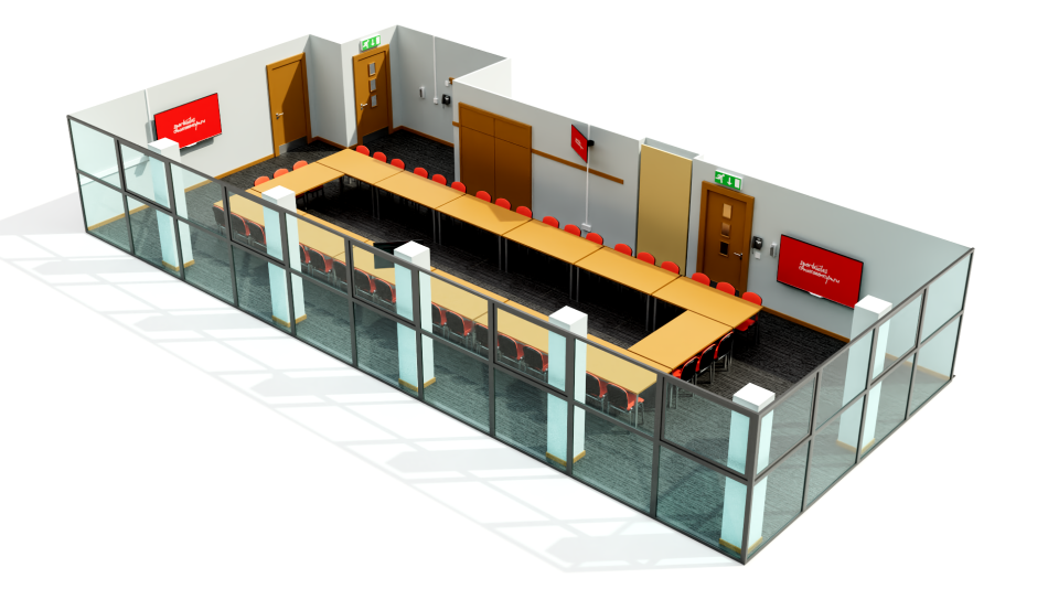 Taff Suite set up in boardroom layout